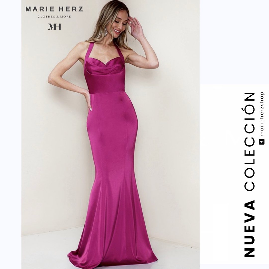 1059722 Vestido c sirena frambuesa