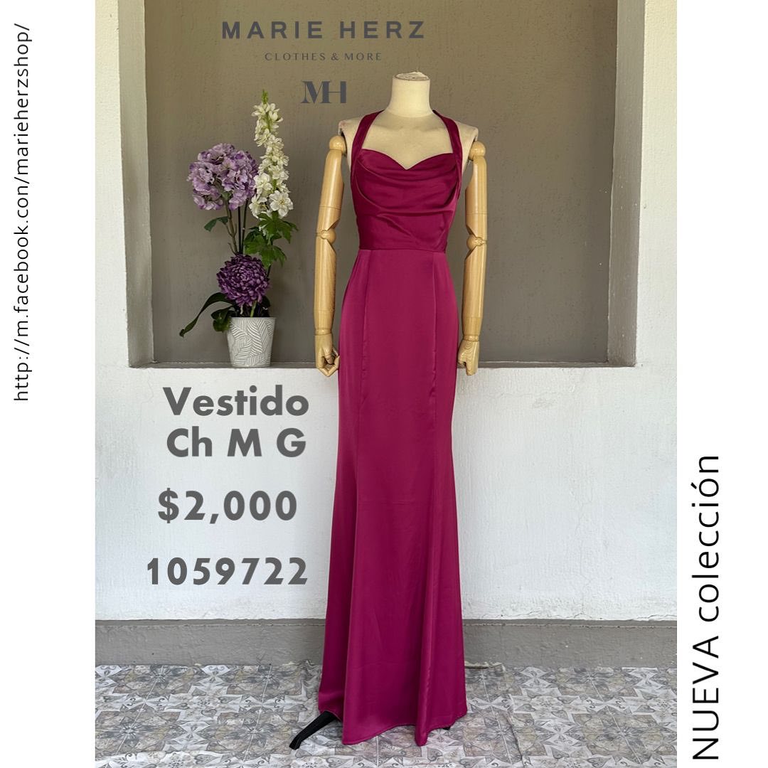 1059722 Vestido c sirena frambuesa