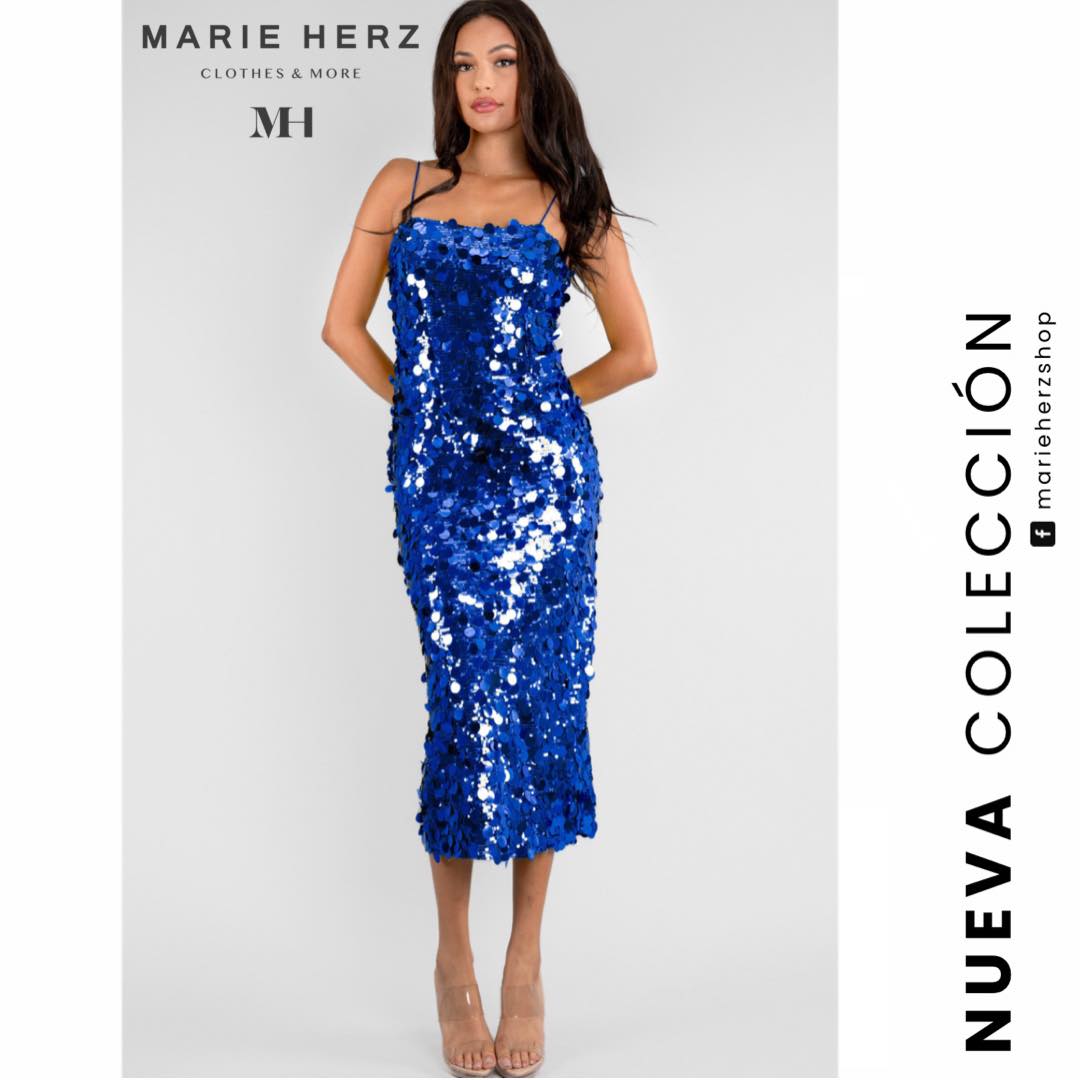 1060176 Vestido lentejuela azul rey