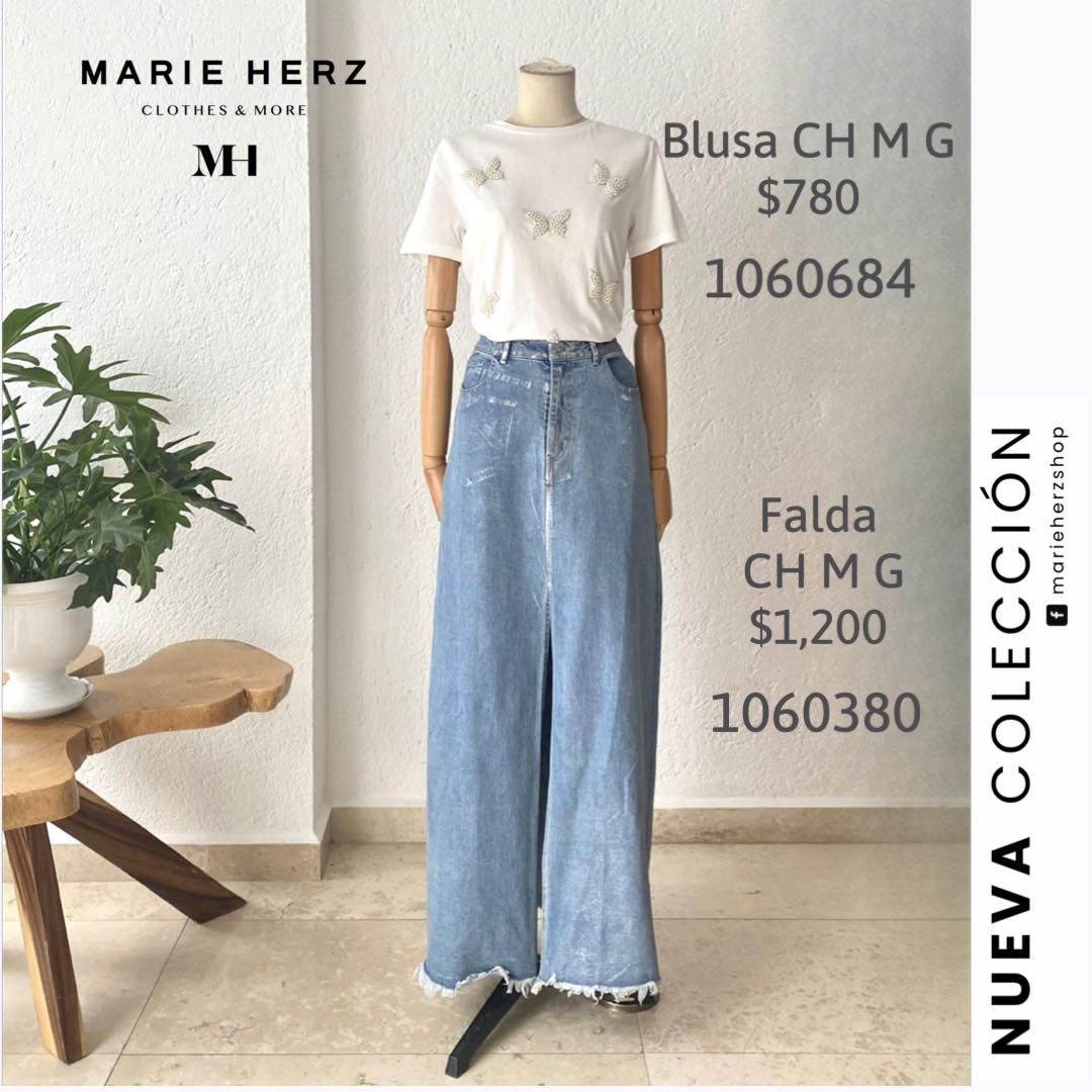 1060380 Falda mezclilla plata