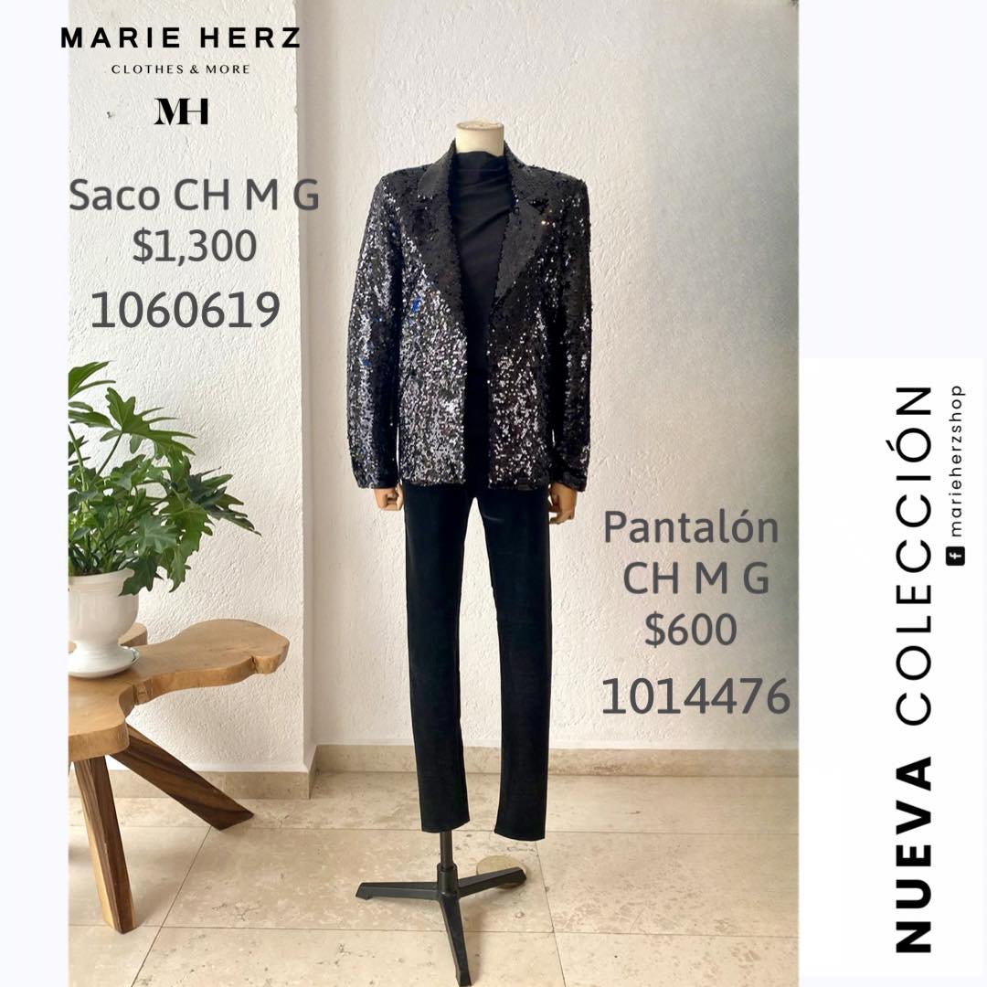 1060619 Saco lentejuela negro