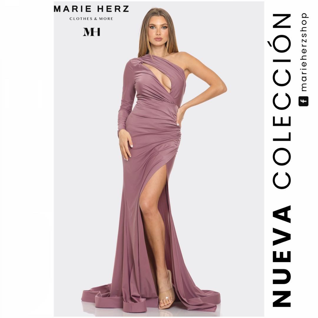 1061305 Vestido licra hombro meauve