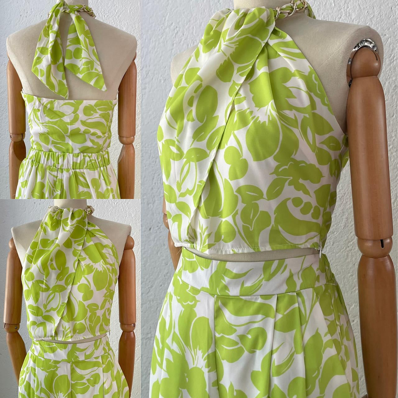 1061531 Set verde limón flores