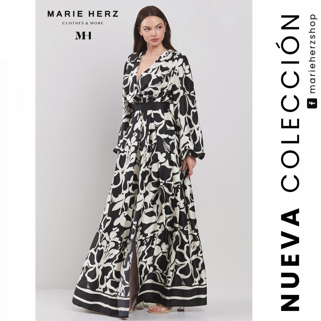 1061926 Vestido blanco con negro cinturón