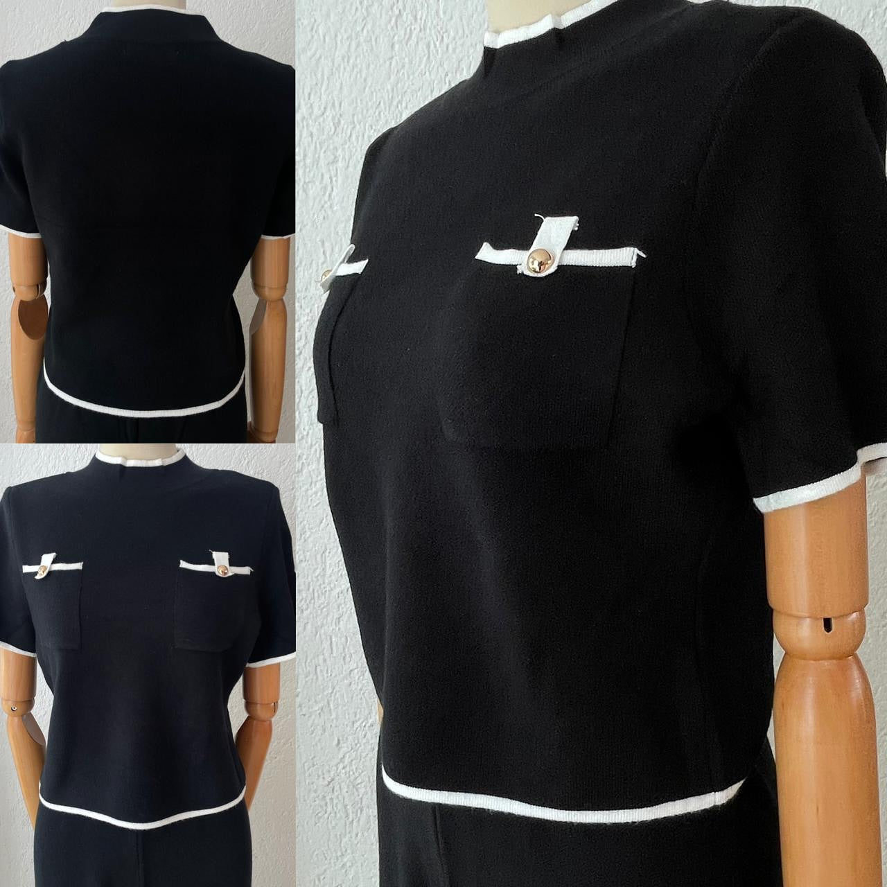 1061959 Set punto negro lineas blancas
