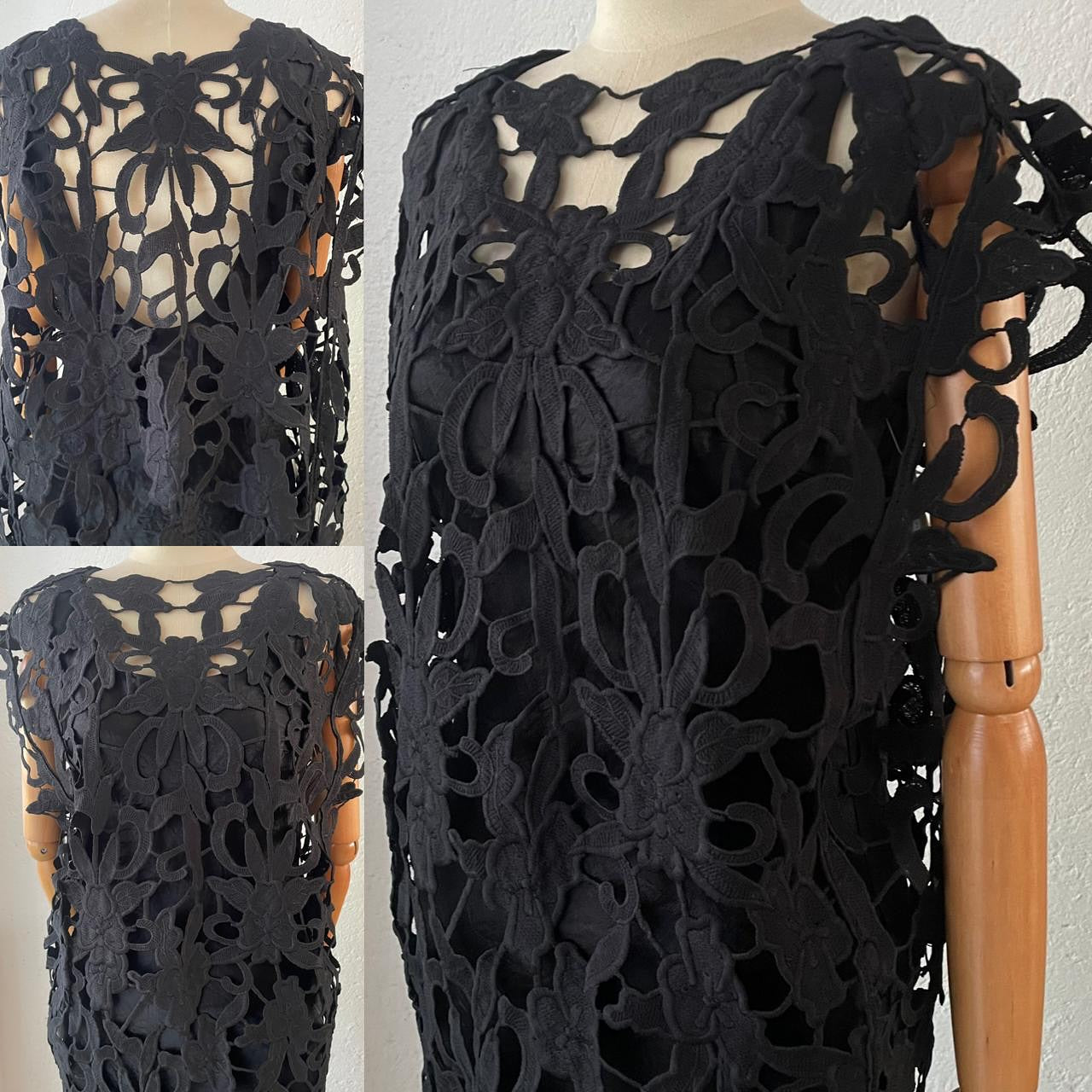 1061994 Vestido ensamble encaje negro