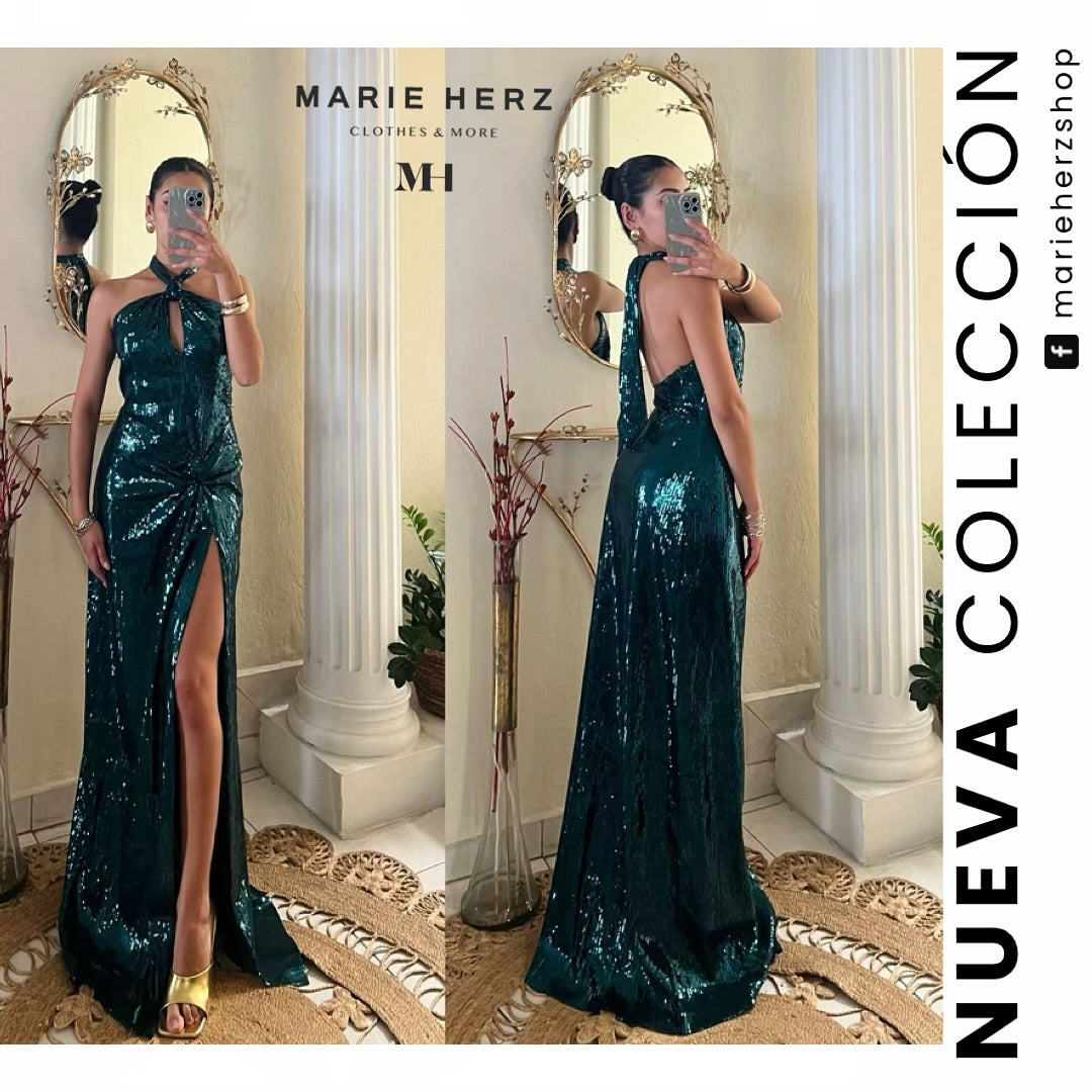 1062511 Vestido vino moño