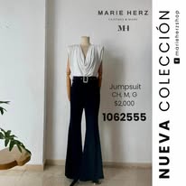 1062555 Jumpsuit blanco con negro