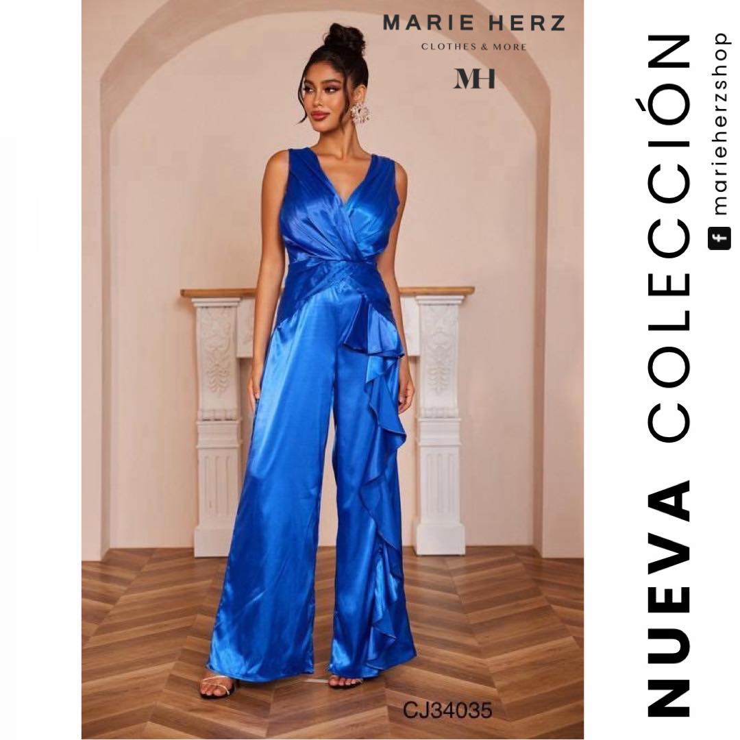 1062814 Jumpsuit azul satin