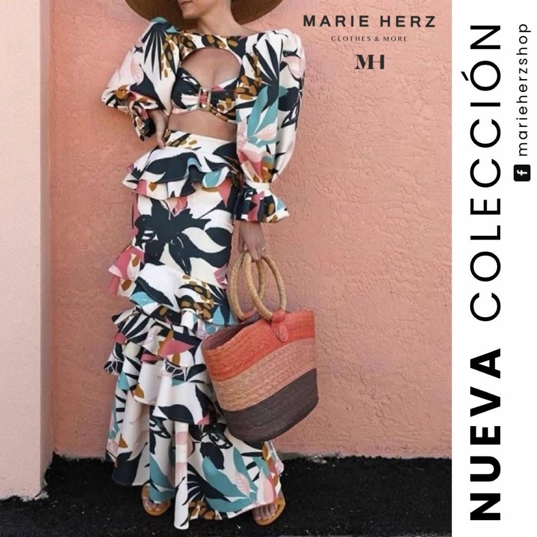 1062867 Set falda estampado olanes
