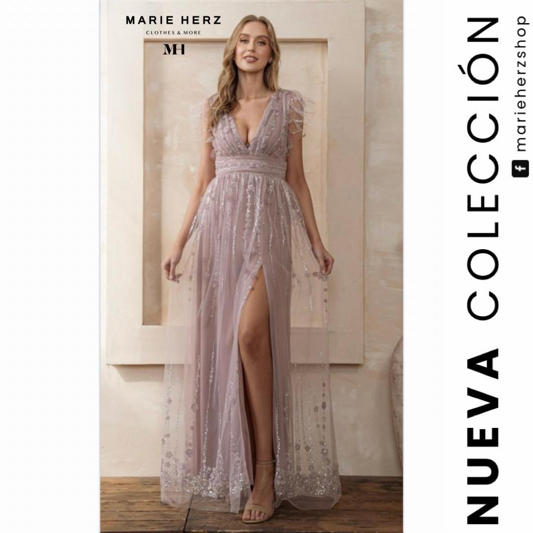 1063326 Vestido brillos palo de rosa