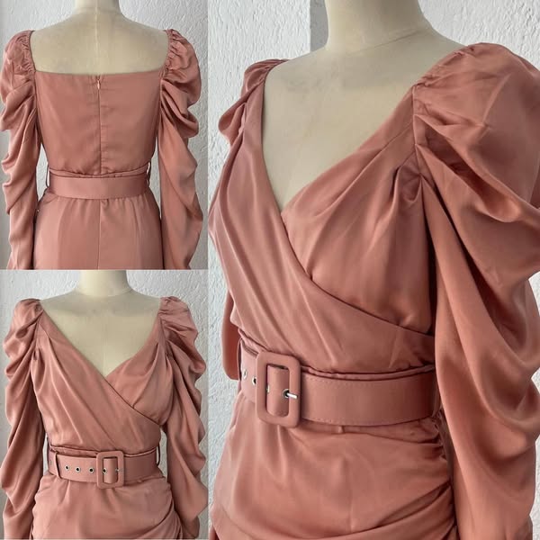 1063412 Vestido midi melón