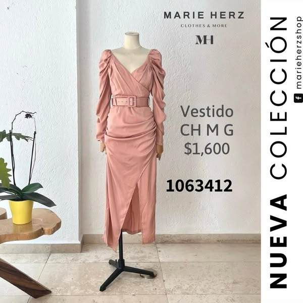 1063412 Vestido midi melón
