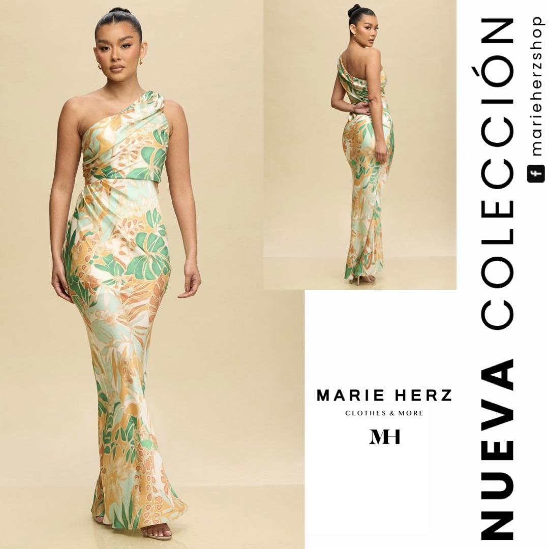 1063572 Vestido estampado verdes