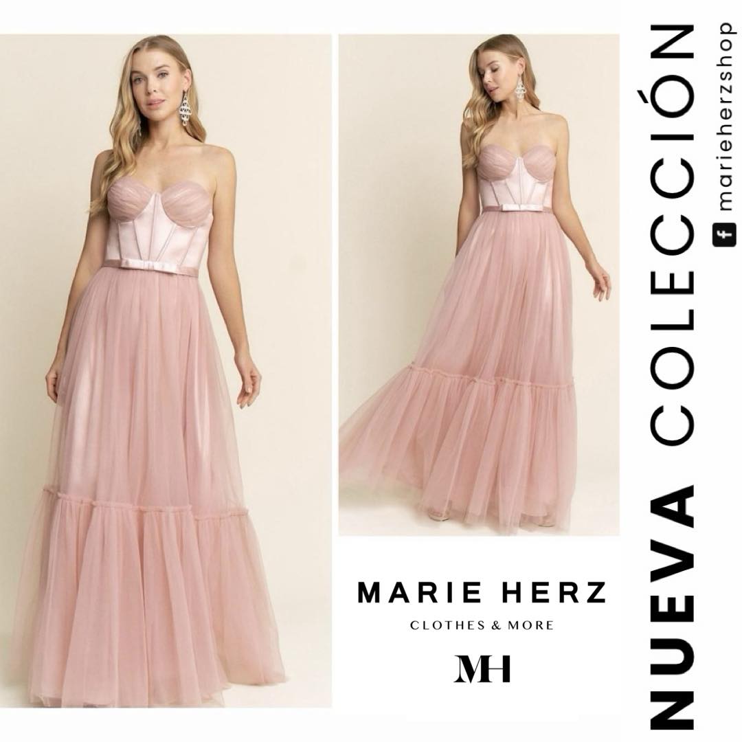 1063604 Vestido rosa tul