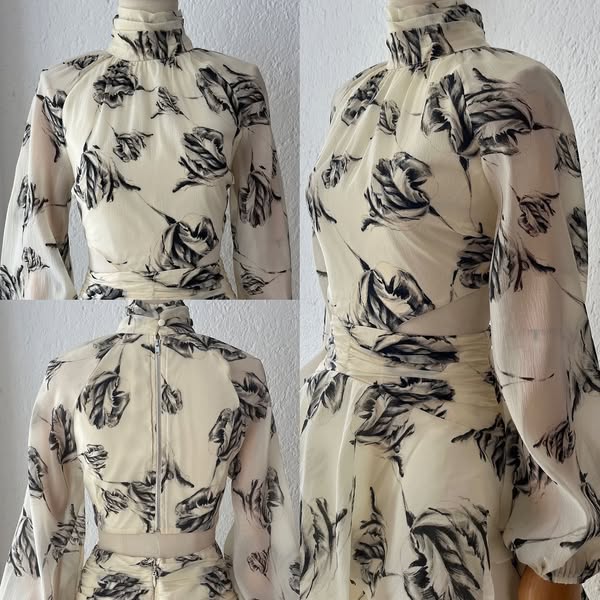 1063641 Vestido olanes cutoff b/n