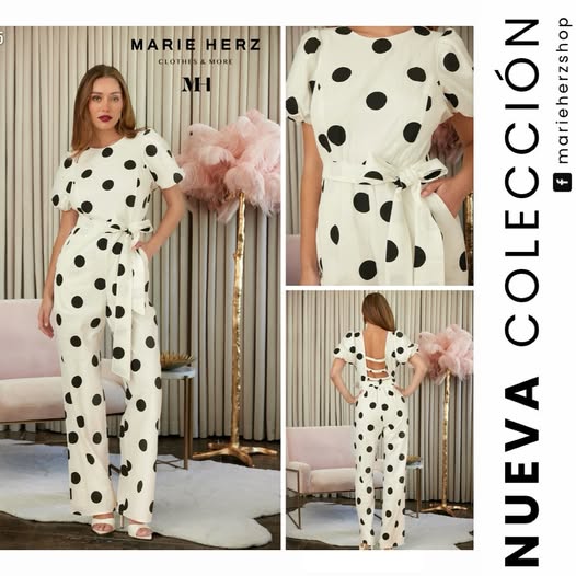 1063682 Jumpsuit puntos negros