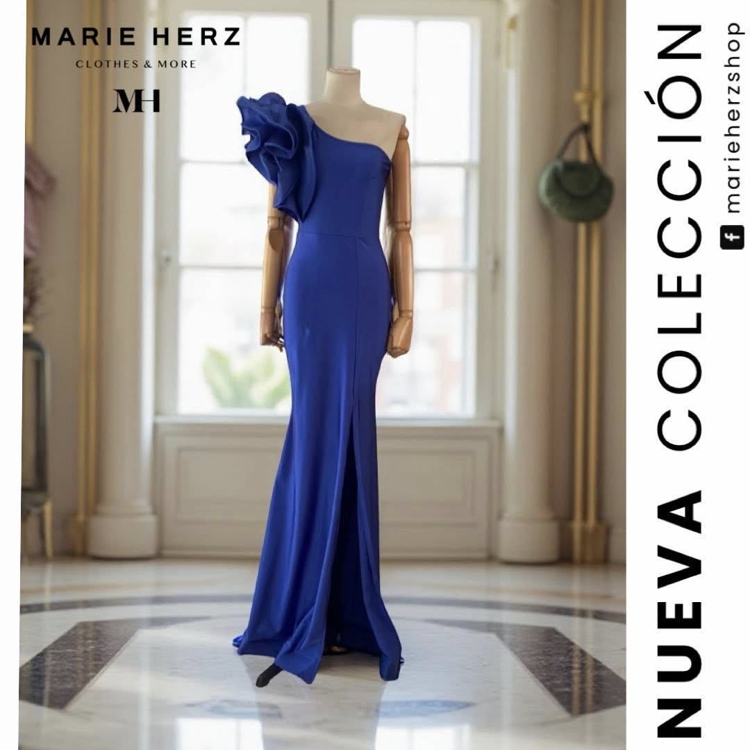 1063706 Vestido azul rey olán licra