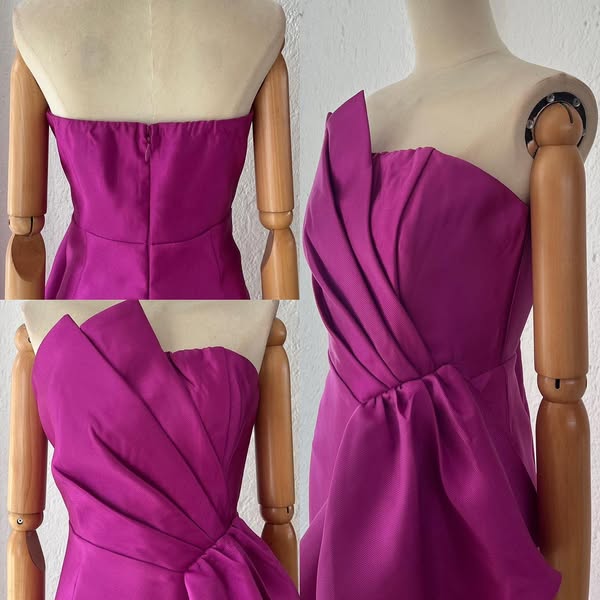 1063722 Vestido rosa olanes strapless