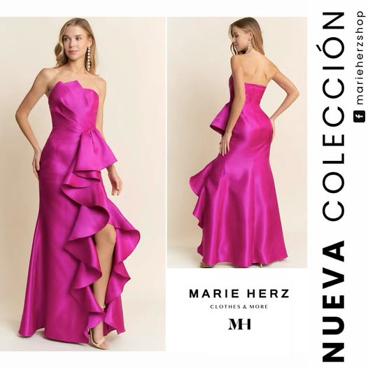 1063722 Vestido rosa olanes strapless