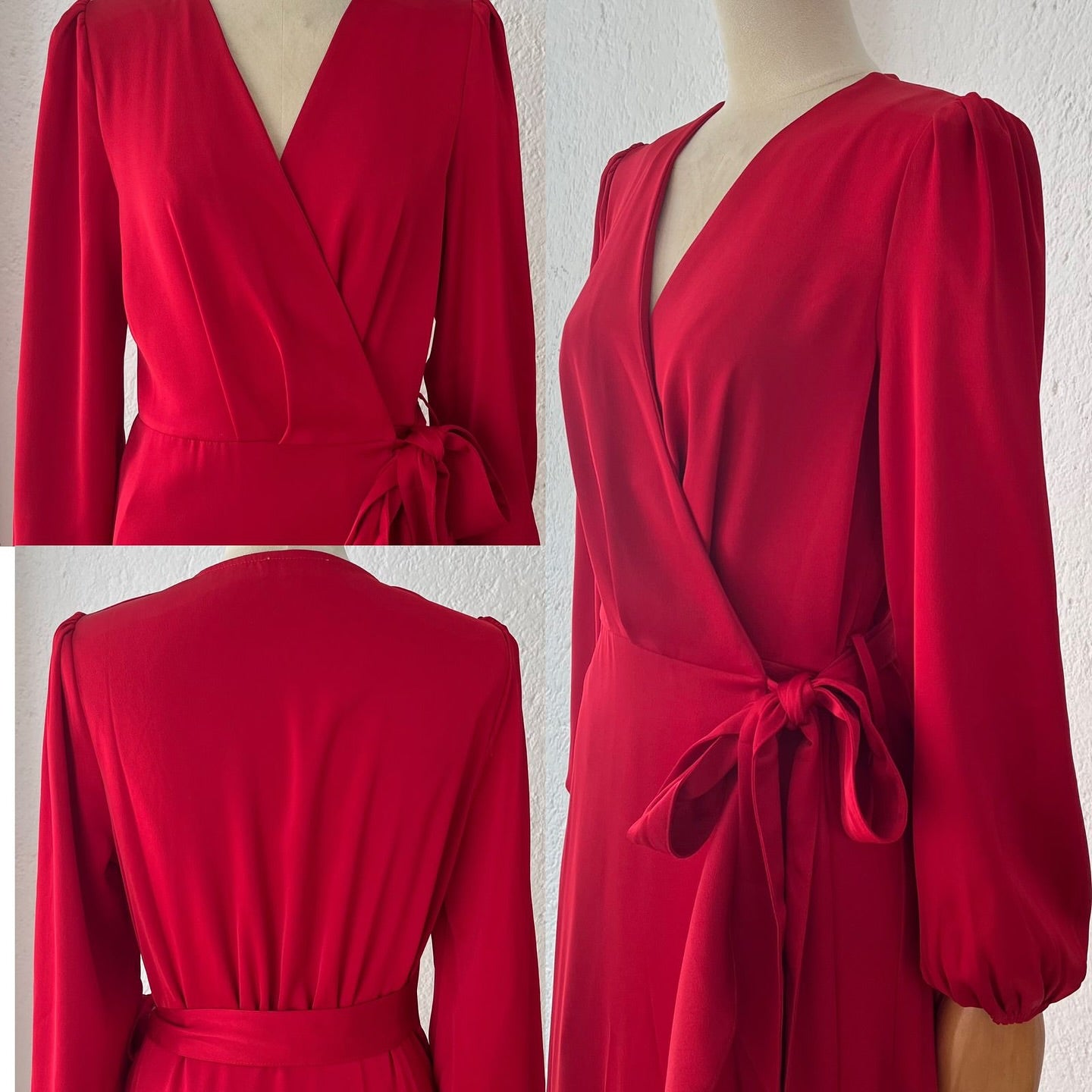 1063751 Vestido rojo envolvente