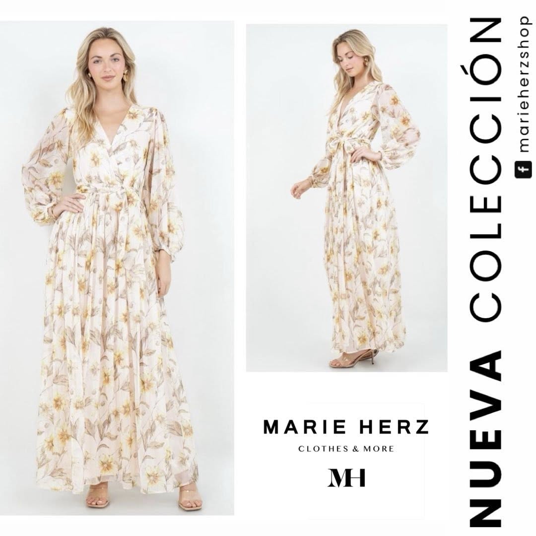 1063780 Maxivestido flores amarillas