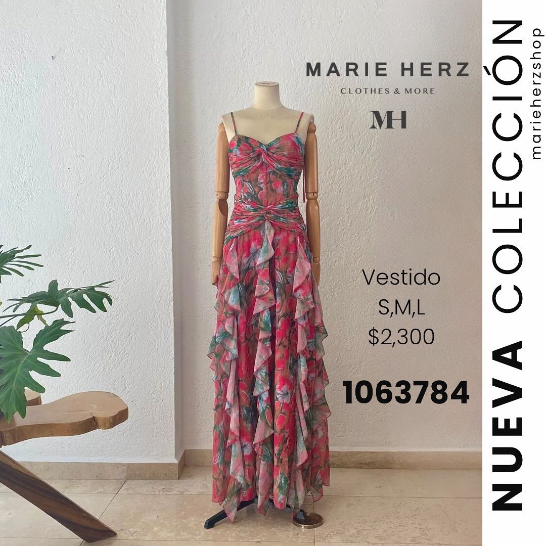 1063784 Vestido flores rojas