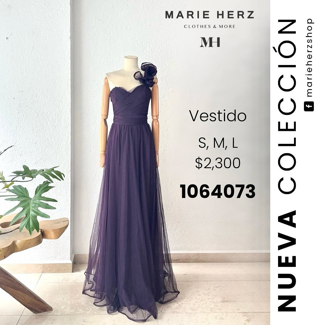 1064073 Vestido tul uva