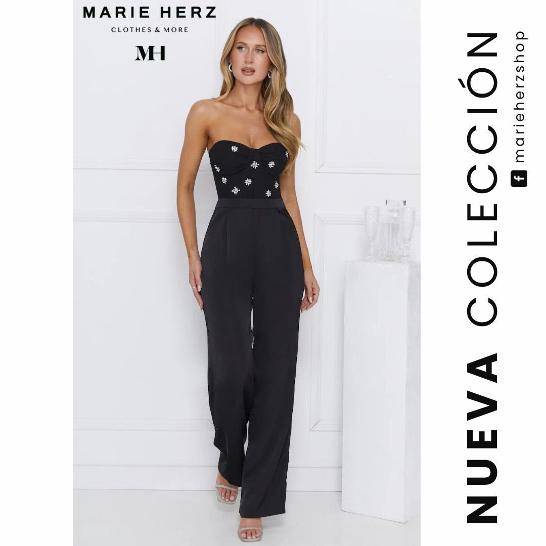 1064200 Jumpsuit strapless brillos