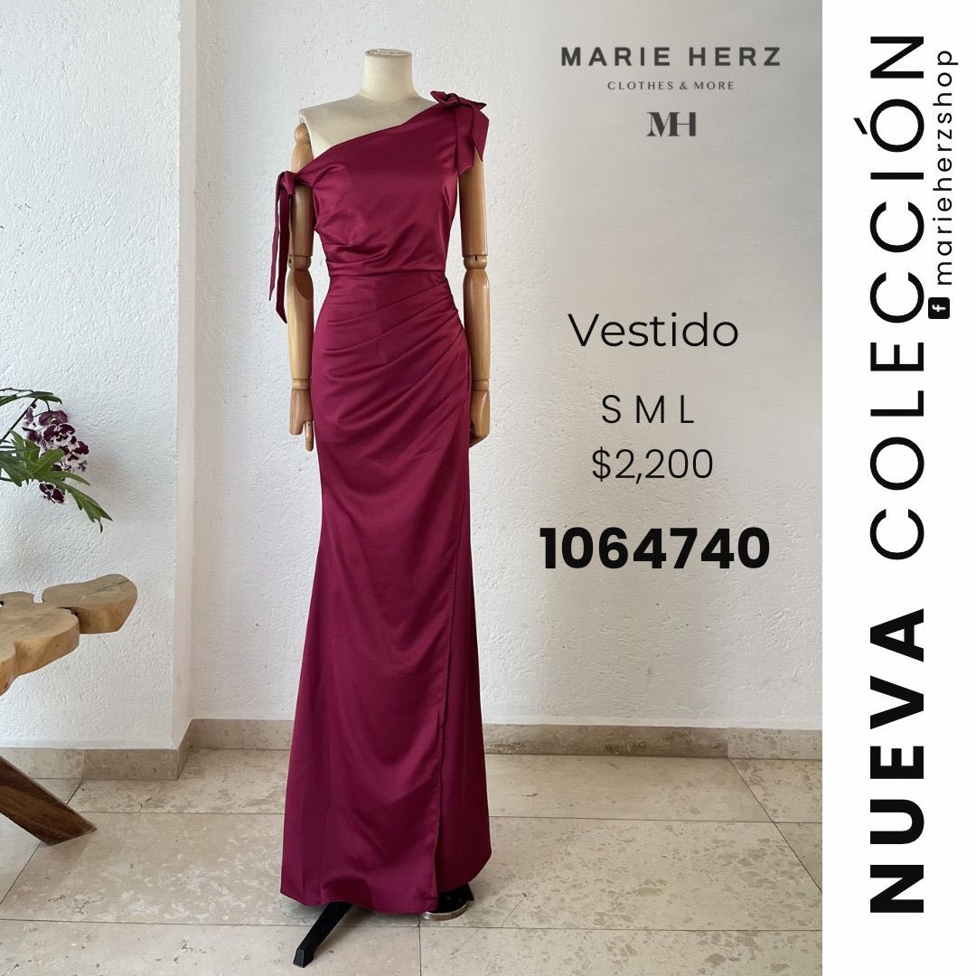 1064740 Vestido vino moños
