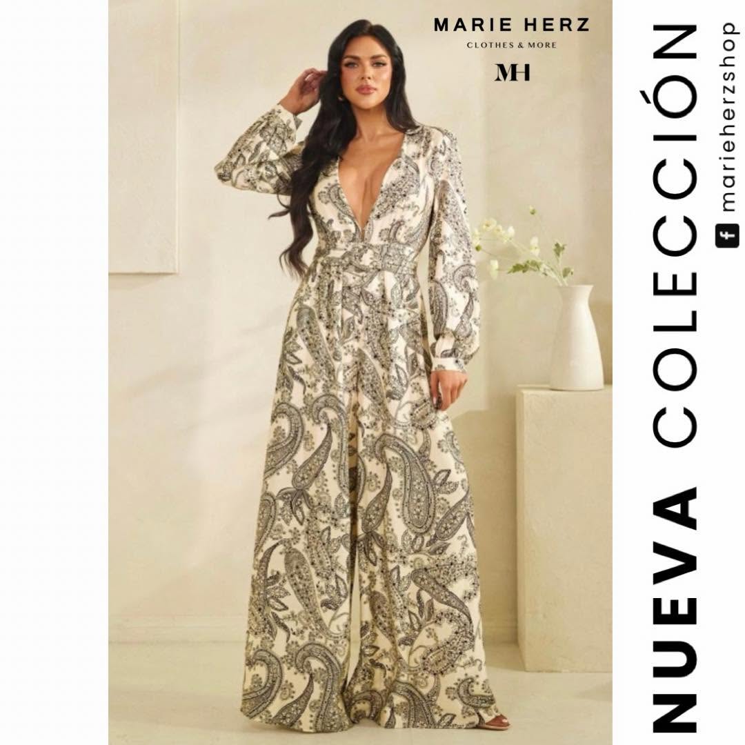 1064753 Jumpsuit estampado café