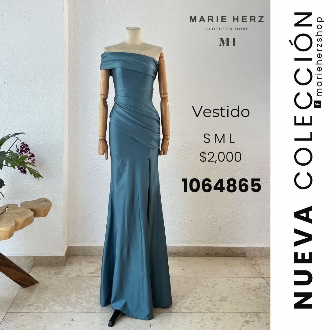 1064865 Vestido azul menta