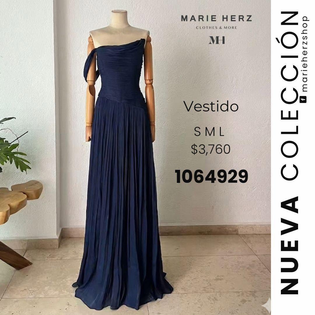 1064929 Vestido azul marino corset