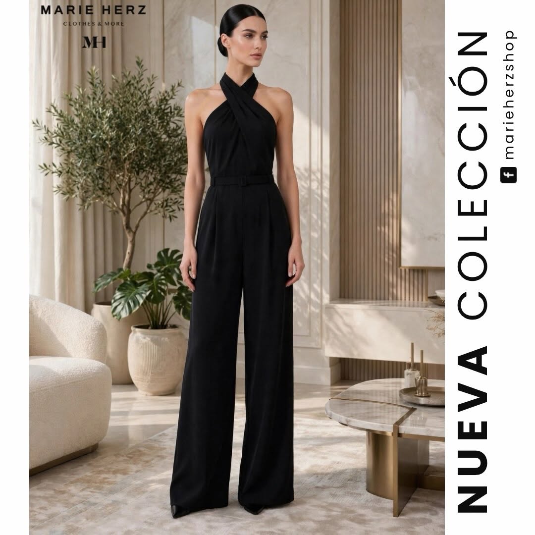 1065179 Jumpsuit negro halter