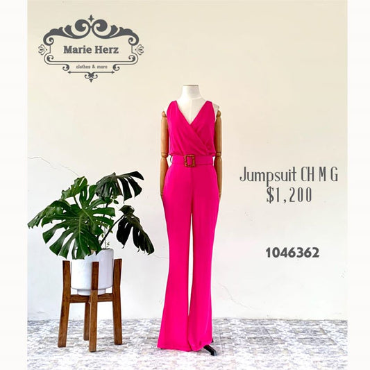 1046362 Jumpsuit rosa con cinturón