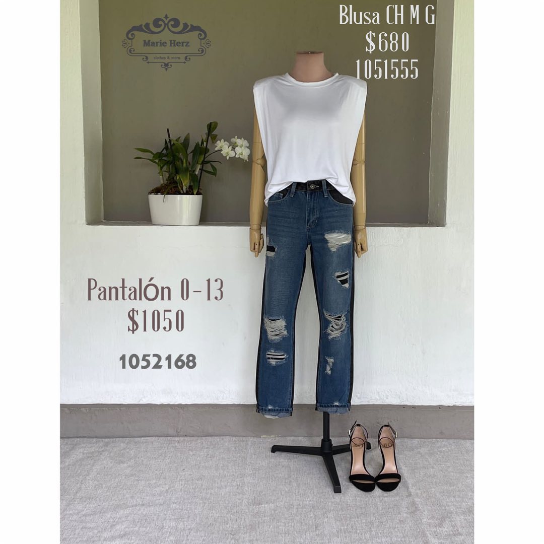 1052166 Jeans pintura rotos