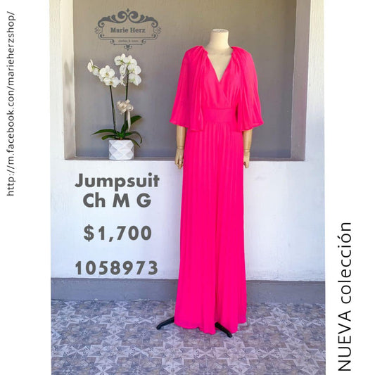 1058973  Jumpsuit plisado rosa