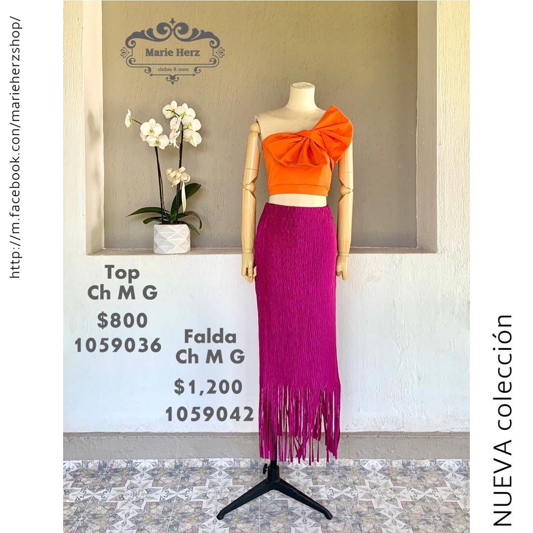 1059036 Blusa moño naranja