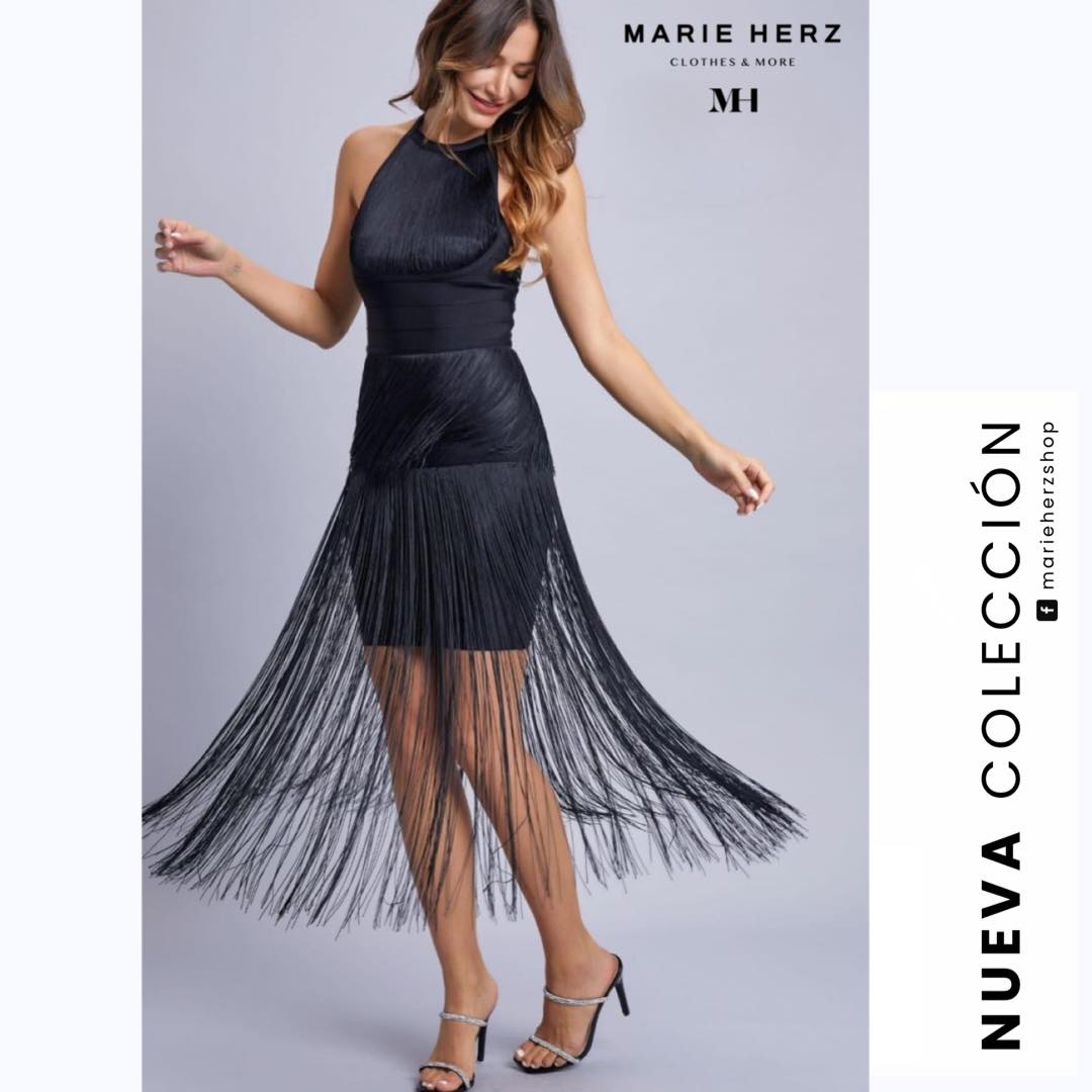 1059529  Vestido tiras negro