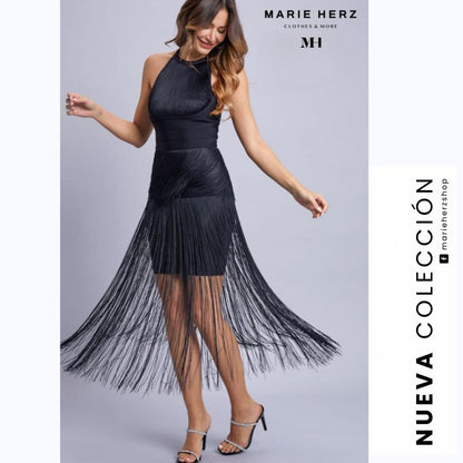 1059529  Vestido tiras negro