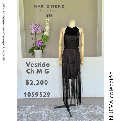 1059529  Vestido tiras negro