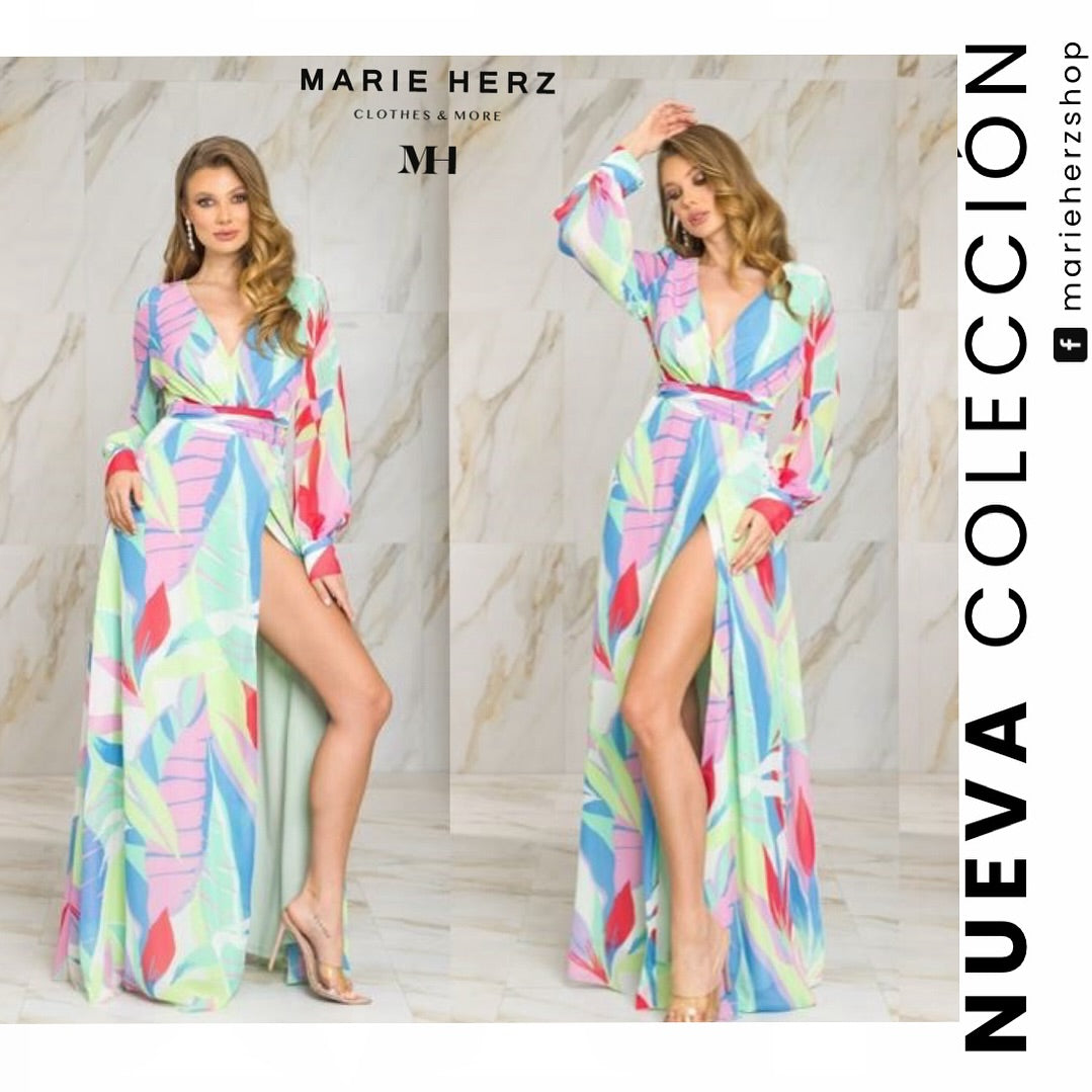1061236  Vestido estampado  menta