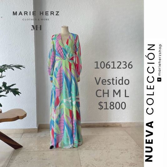 1061236  Vestido estampado  menta