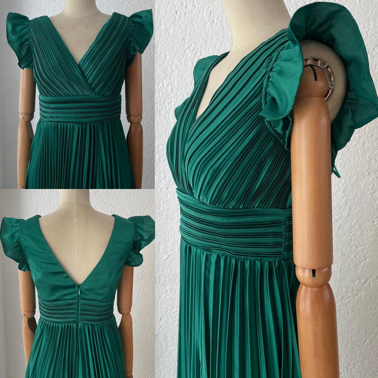 1061322  Vestido azul verde tablas