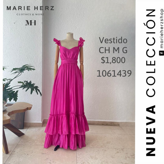 1061438  Vestido tornasol rosa cuttoff