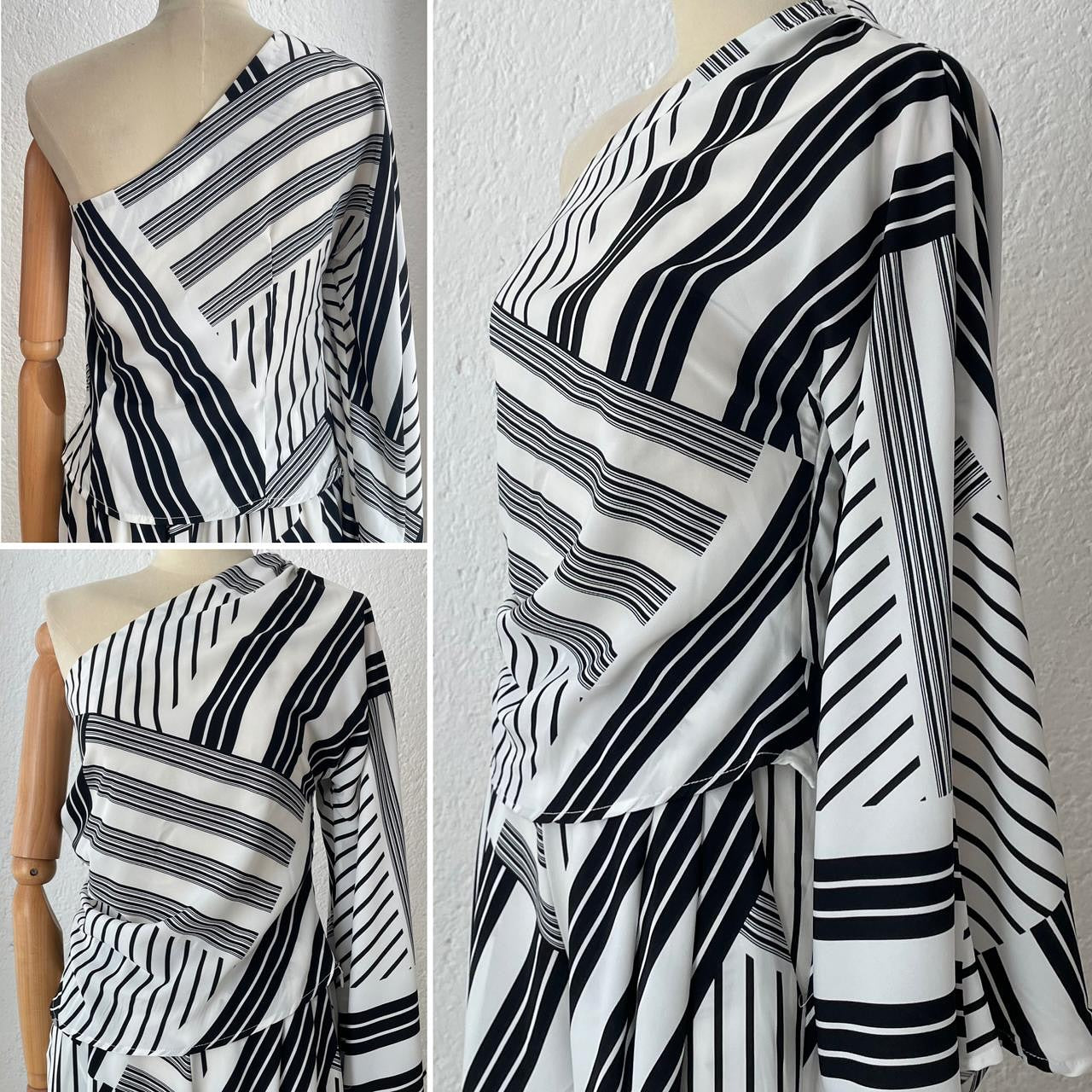 1061473  Set rayas blanco con negro