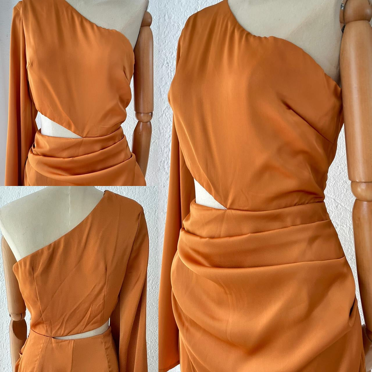 1062139  Vestido amarillo mostaza corto