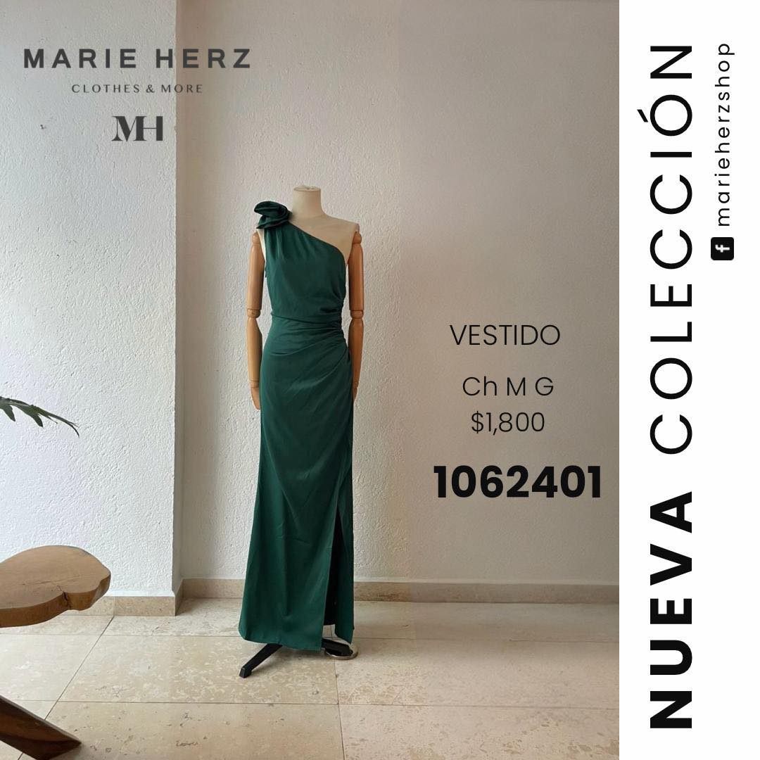 1062400  Vestido verde flor