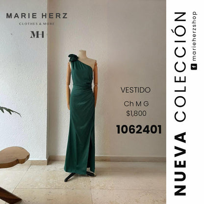 1062400  Vestido verde flor
