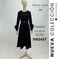 1062437  Vestido negro midi manga larga